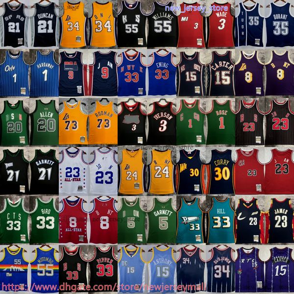 33 Patrick Ewing gedrucktes klassisches Retro-Basketball-Trikot von Jason 55 Williams, Stephen Curry, Bibby Parker, Ginobili Duncan, Westbrook, Ray Allen Iverson, James-Trikots