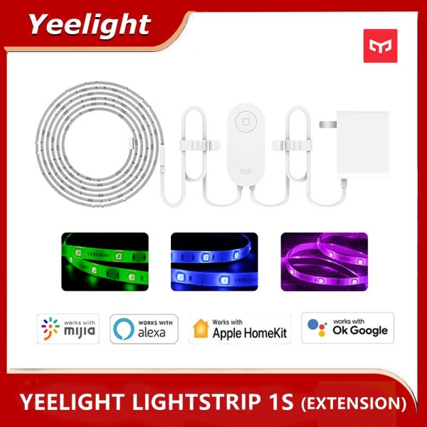 Controle Yeelight Aurora Smart Light Strip 1S Plus LED RGB Colorido LightStrip WiFi Controle Remoto com APP Assistant Homekit para Mi Home
