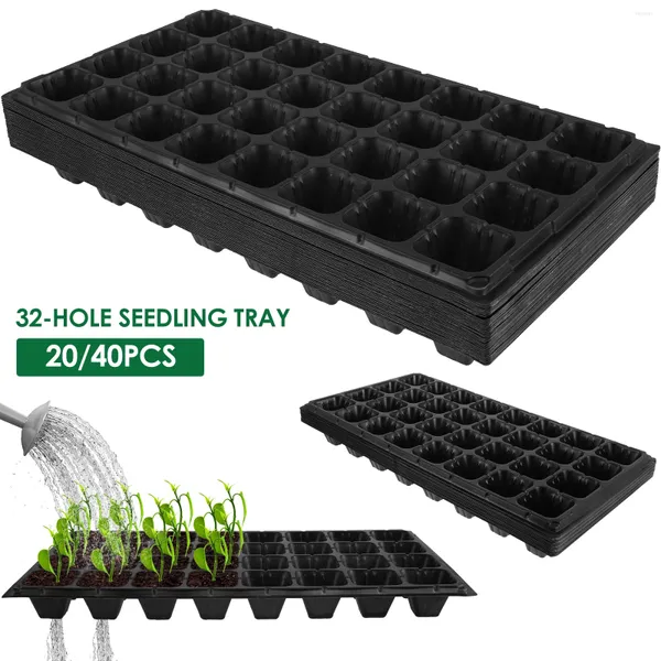 Luzes de crescimento 640/1280/1000 células bandeja de partida de sementes vegetais frutas starter bandejas de mudas reutilizáveis com furos de drenagem jardim durável