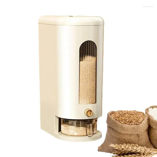 Garrafas de armazenamento dispensador de suporte de caçamba de arroz com design selado para alimentos secos de cereais