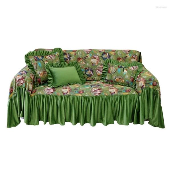 Sandalye kapakları Jacquard kanepe kapağı oturma odası kanepe koruyucu bitki çiçek havlu founking etek dekoratif toz geçirmez