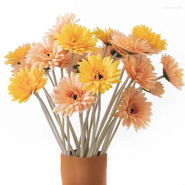 Dekorative Blumen 55 cm Sonnenblume künstliche Dekoration Realistische Seidensaugentümmere für Home Flower Arrangement Hochzeitsfeierdekoration