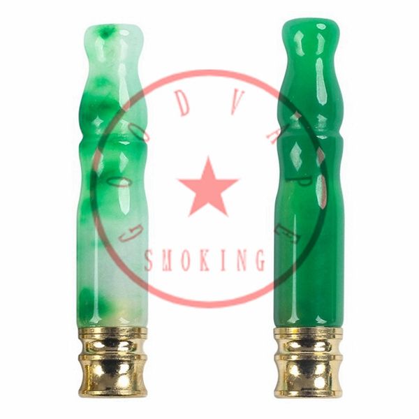 Mini Colorido Natural Jade Pedras Preciosas Tubos Tubo Um Hitter Portátil Bong Erva Tabaco Fumar Cigarro Titular Handpipe Filtro Bocal Catcher Taster Bat Tips