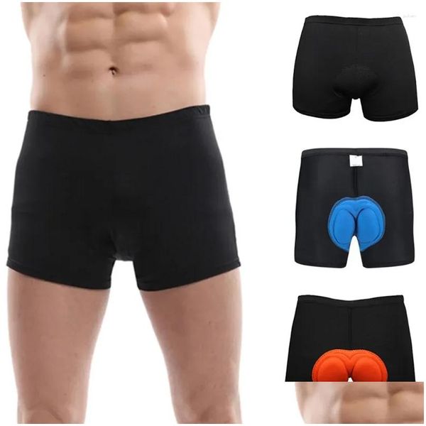 Vestuário de motocicleta Homens Esponja Esponja Ciclismo Shorts Confortável Roupa Interior Gel 3D Acolchoado Bicicleta Calças Curtas Und Sale Drop Delivery Aut Ot7RC