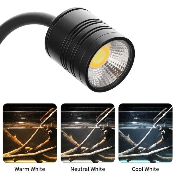 Illuminazione Super Slim LED Luce per acquario Piante di illuminazione Coltiva la luce 3W / 5W / 6W Illuminazione per piante acquatiche Lampada a clip impermeabile per acquario