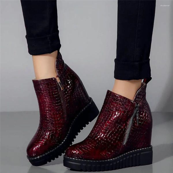 Sapatos de vestido 2024 moda tênis mulheres cunhas de couro genuíno bombas de salto alto feminino topo redondo toe plataforma oxfords casual