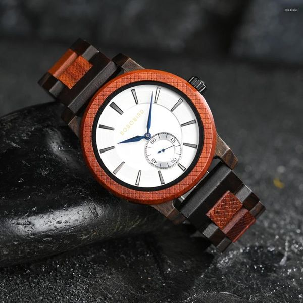 Наручные часы BOBO BIRD Wood Watch Мужские кварцевые часы с хронографом Reloj Hombre Мужской с деревянной подарочной коробкой на заказ