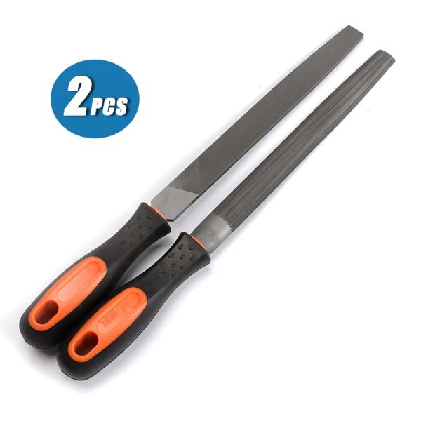 Dosyalar 2pcs 8 inç düzgün kesim bakım dosyası düz/ Halfround ince dişler ahşap metal şekillendirme dosya araçları kiti