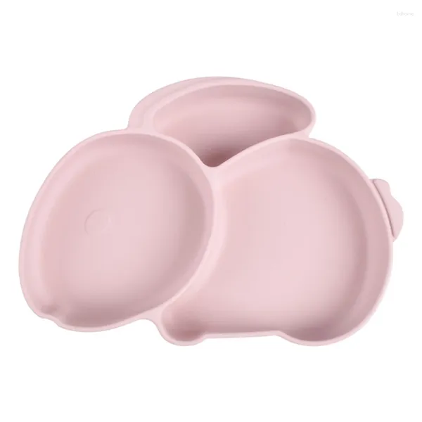 Set di posate Piatti per bambini dei cartoni animati Alimentazione del bambino in silicone Stoviglie a ventosa non tossiche