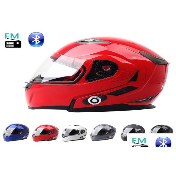 Motorradhelme Dot APPD Modar Up Helm Sicherheit Doppellinse FL Open Face Integrierte Bluetooth-Gegensprechanlage und FM Drop Delivery Automobil Otpzo