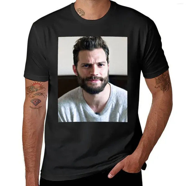 Regatas masculinas jamie dornan-impressionante camiseta roupas de verão camisa de suor manga curta camiseta anime liso preto camisetas masculinas