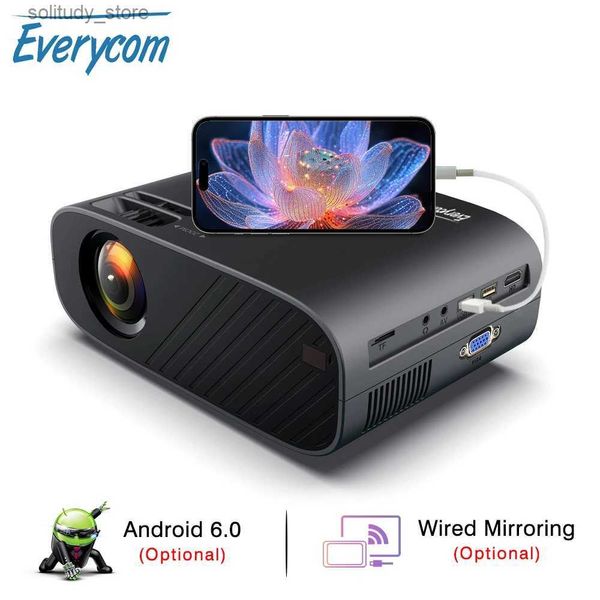 Altri accessori per proiettori TouYinger Everycom M7 Videoproiettore LED Portatile opzionale Android Bluetooth Beam Supporta Full HD 1080P Home Theater Q240322