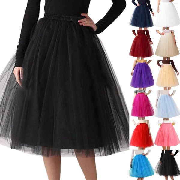 Casual Kleider Damen Midi Puffy Knierock Kleid Party Länge Tüll Tutu Röcke Damen Sexy Y2k Vestidos Dres Nachtkleid