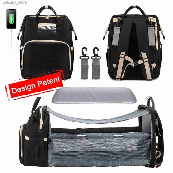 Berços de bebê personalizados, berço dobrável, saco de dormir, mochila com estação de substituição, tapete de viagem para mãe, berço portátil, saco de fraldas l240320