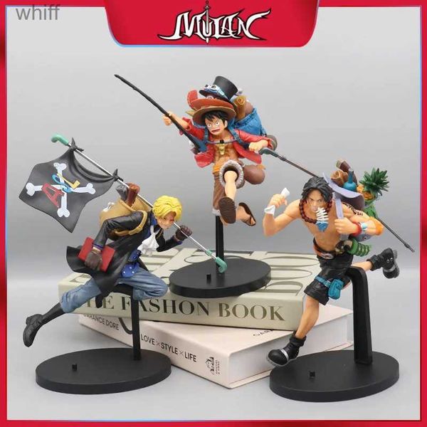 Anime Manga One Piece Anime Charakter Run Three Brothers Serie Ruffy Sabo Ace PVC Statue Action Charakter Serie Modell Puppe Spielzeug GeschenkeC24325