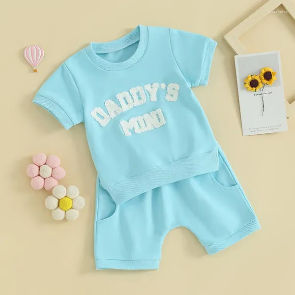 Kleidungssets Kleinkind Baby Mädchen Sommerkleidung Daddys Mini Kurzarm T -Shirt Elastische Taillenshorts süßes Kind geborene Outfits