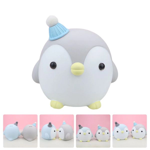 Caixas pinguim cofrinho em forma de moeda jar crianças caixa de dinheiro decoração criativa fofa adorável mini brinquedos meninas