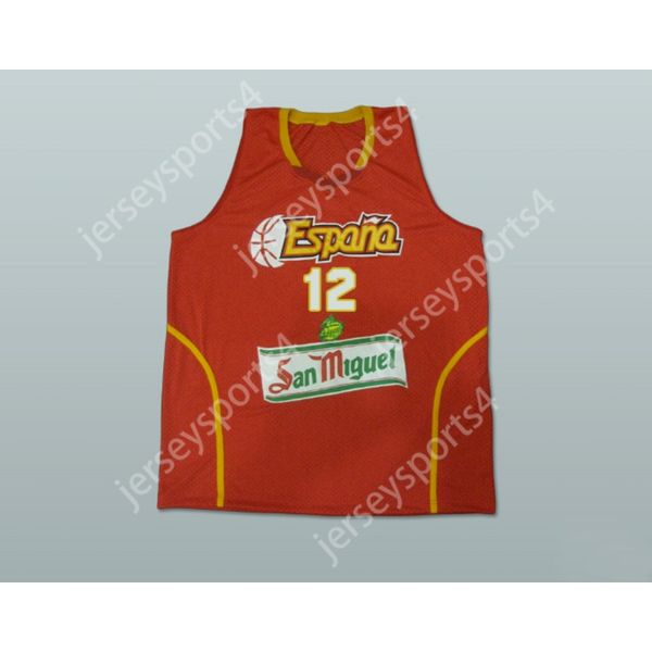 Personalizado qualquer nome qualquer equipe NIKOLA MIROTIC 12 ESPANA BASKETBALL JERSEY QUALQUER JOGADOR Todo costurado tamanho S M L XL XXL 3XL 4XL 5XL 6XL qualidade superior