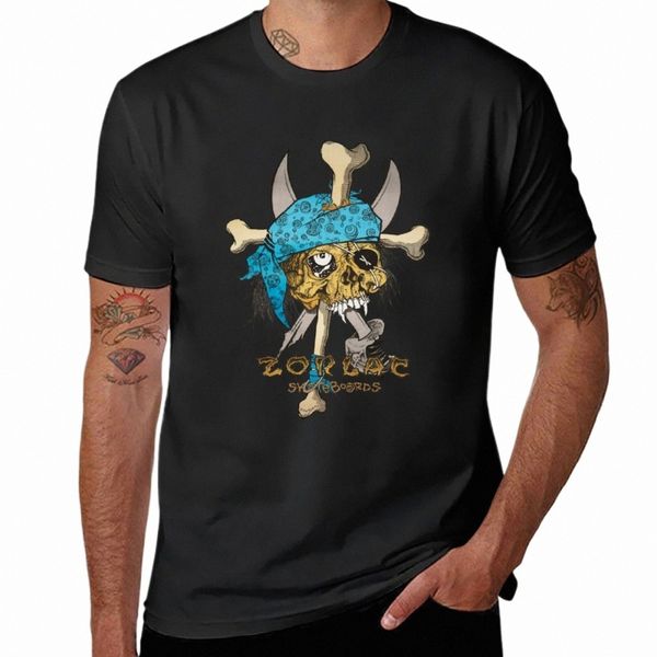 novo Zorlac Pushead Pirate Skull T-Shirt plus size camisetas pretas camisetas de manga curta tee camisetas pesadas para homens D9BR #