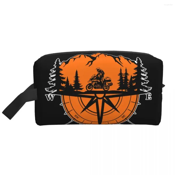 Bolsas de armazenamento Mountain Adventure GS Motorbike Compass Explore Bolsa de higiene pessoal feminino Organizador de maquiagem Cosmético Ladies Beauty Dopp Kit Case