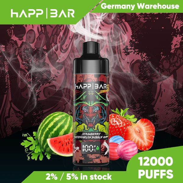 Оптовая цена Strawberry Kiwi 12000 затяжек многоразового использования Vape Pen одноразовая электронная сигарета со светодиодным экраном