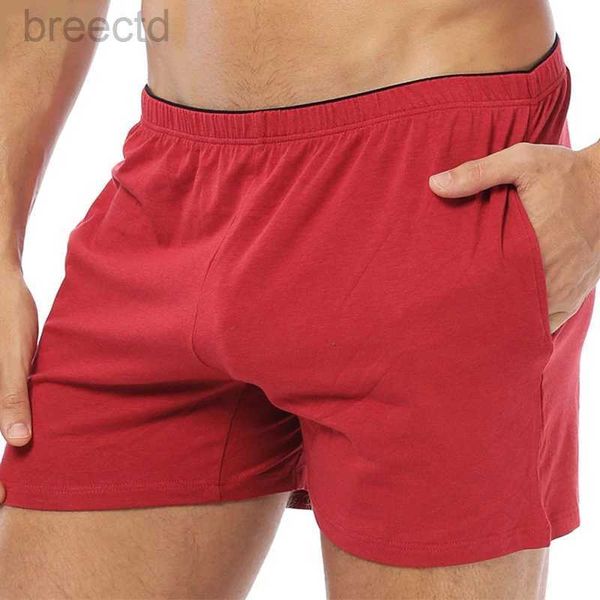 Shorts masculinos Shorts masculinos 100% algodão solto boxer shorts quatro camisas mens boxer shorts cueca respirável cor sólida algodão confortável 24325