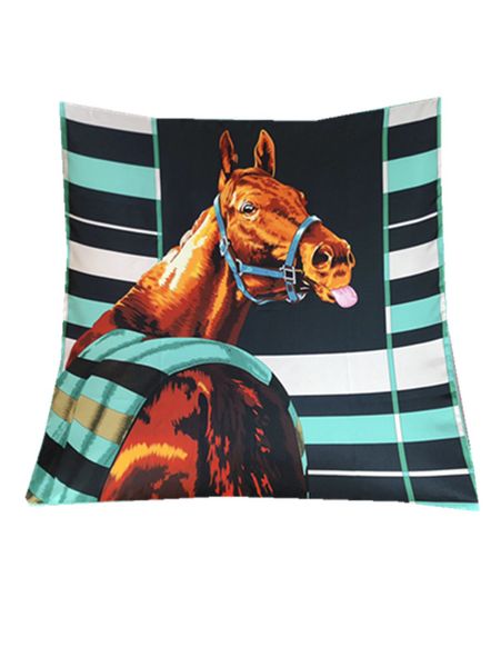 Top New Designer Horse Print Seidenschal Stirnband für Frauen Mode Langgangsbeutel Schals Schulterkopf Wrap