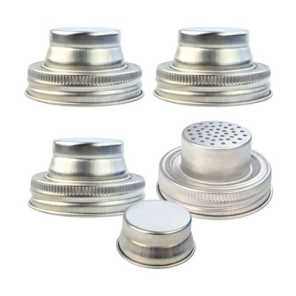 Deckel Shaker Jar neuer Mason 70 mm Edelstahlabdeckung für normale Mundgläser Rost -Proof Tail Trocken reiben s