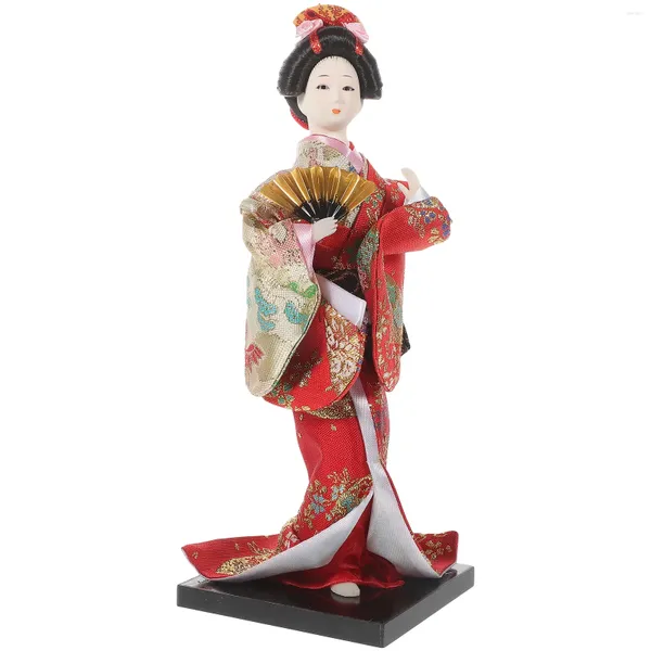 Estatuetas decorativas quimono desktop gueixa artesanato de seda e para crianças estilo japonês adorno decoração de casa artesanal