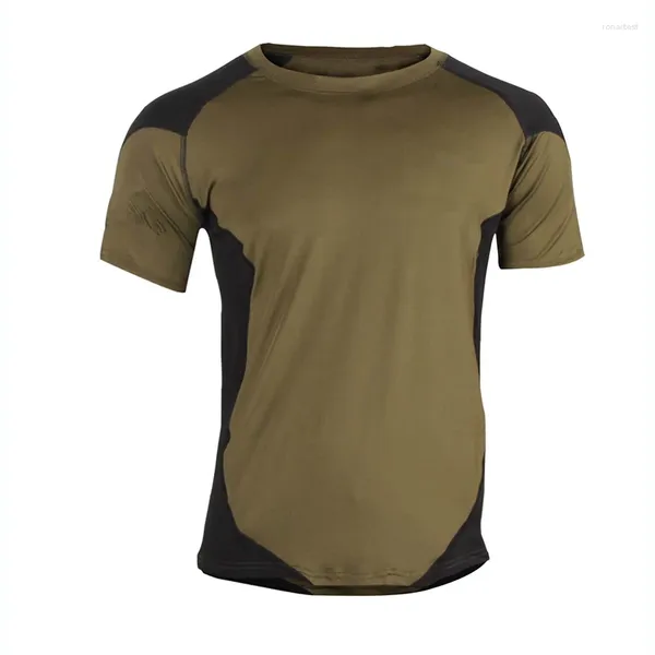 Homens camisetas Homens Manga Curta Fitness Elastic Running Sport T-shirt Compressão Musculação Secagem Rápida Tops Verão Ciclismo