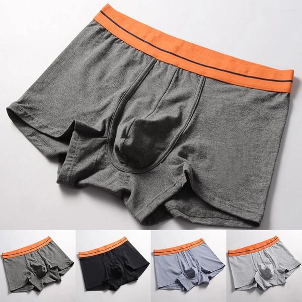 Cuecas 2024 Mens Sexy Shorts U Convex Bolsa Cueca Boxers de Algodão Briefs Trunks Botão Calcinhas Sono Bottoms