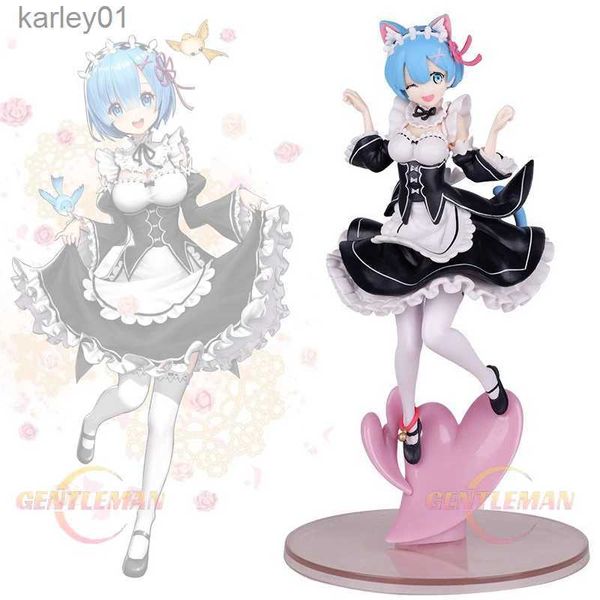 Anime Manga Alpha Omega Anime Re ZERO Starting Life In Another World Sexy Girl Rem Cat Ear Ver.1/8 PVC Action Figure Collection Modell Spielzeug yq240325