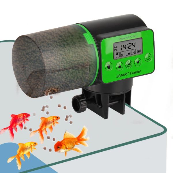 Besleyiciler LCD Ekran Zamanlayıcı Besleyici Dijital Balık tankı ayarlanabilir otomatik balık besleyici akvaryumu 200ml 2'de 1 manuel ve akıllı