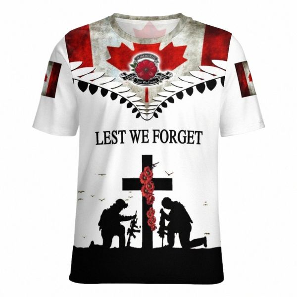 Jumeast 3D stampato Canadian Remembrance Day Uomo T-shirt Nuovo in Air Force Army Veterano Poppy Graphic T-shirt Abbigliamento giovanile u1EU #