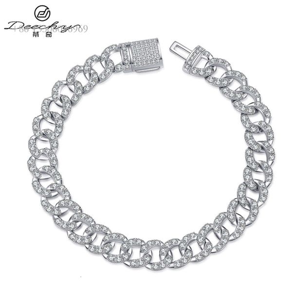 Iced Out Pass Diamond Tester Hip Hop Vvs Moissanite Jóias Para Mulheres Homens Cuban Link Chain Casal Pulseira