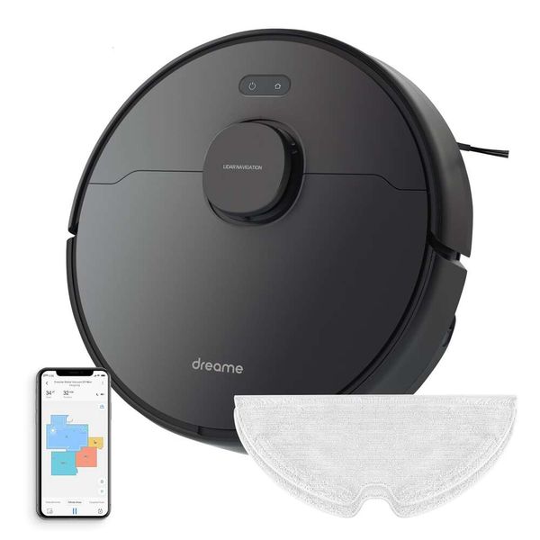 Dreametech D9 Max Robot Aspirapolvere Combo, Navigazione Lidar, Forte Potenza di Aspirazione 4000 Pa, Autonomia 180 Minuti, Pulizia e Lavaggio 2 in 1, Compatibile con Alexa