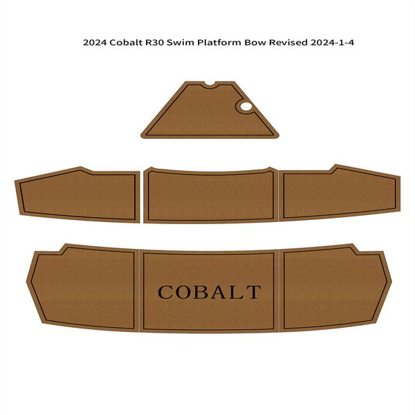 2024 Cobalt R30 Badeplattform Bugpolster Boot EVA-Schaum Faux Teak Deck Bodenbelag Matte Seadek MarineMat Gatorstep Stil selbstklebend