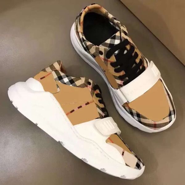 Designer lässig gestreift Vintage Plaid Nylon Wildleder Männer Frauen Plattform Schuhe Burberrys2 Burberry Burbery Burbrery Burberry 2 Burbry Burrbery Sneakers S2ux