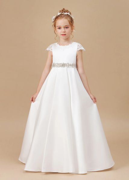 Satin-Prinzessin-Blumenmädchenkleid für Kinder, Abschlussball, Hochzeit, Festzug, Bankett, Geburtstag, Abend, Party, Ball, Erstkommunion 240312