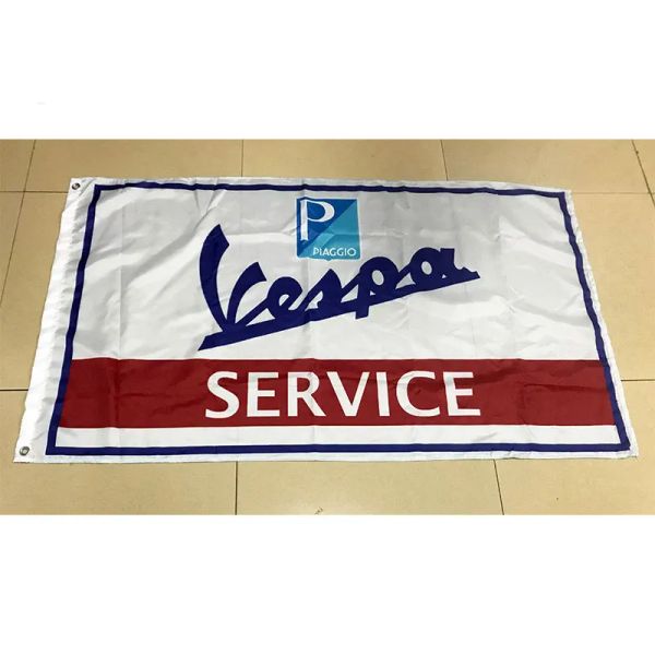 Acessórios serviço vespa bandeira da motocicleta 60*90cm e 90*150cm decorações de natal para casa bandeira presentes