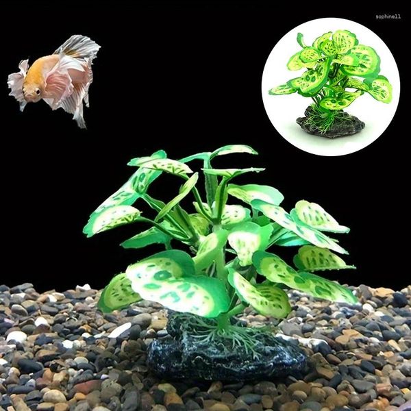 Fiori decorativi Simulati Piante di rettili per la decorazione del terrario Realistico Acqua artificiale Anfibio Habitat Serpente Tartaruga Decorazione del serbatoio