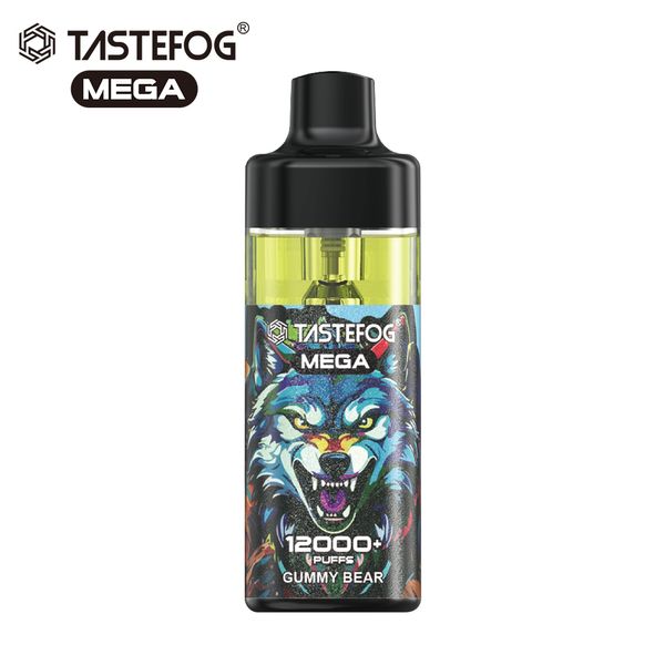 RGB LED El Feneri Tastefog 12000 Puflar Tek Kullanımlık Vape Mega Önceden Doldurulmuş Pod Toptan E Sigara