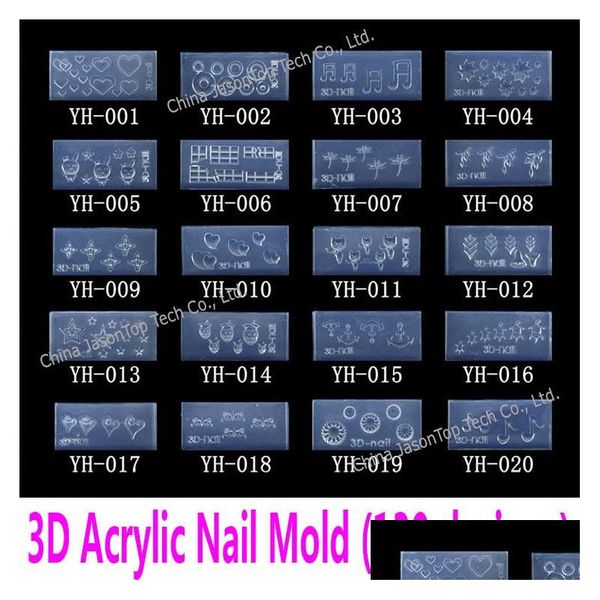 Nagelkunst-Vorlagen im Großhandel – 3D-Acryl-Schablone, Schnitzform in 139 Designs, Muster, Dekoration, weiches Sil-Gel, Drop-Lieferung, Health Bea Dhvcs