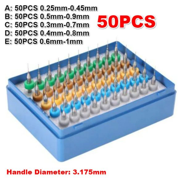 Boren 50pcs/set tungsten sert alaşım PCB baskı devre kartı gravür aracı Karbür Mikro Matkap Bitleri Aracı Q1i0