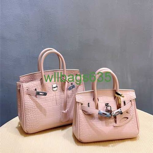 Bk Borse in coccodrillo Trusted Borsa di lusso Borsa in platino con motivo coccodrillo di fascia alta 2024 Milano Nuova borsa da donna in vera pelle Fashion One Shou ha il logo HB9C