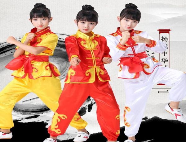 Novo estágio de cultura chinesetraditional desgaste mascote fantasia de crianças tamanho wushu terno kung futai chi uniforme artes marciais performance clot3835583