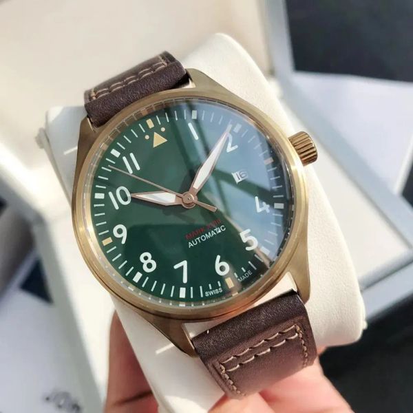 U1 Top Factory AAA Pilot Mark XIX 3A Qualität Schweizer Uhr Portugieser Herren Superautomatische mechanische Bewegung Sapphire echte Lederhandgelenke Montre de Luxe