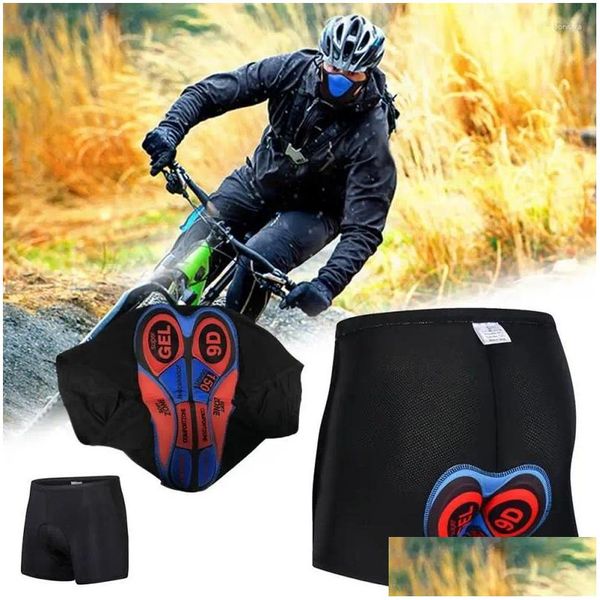 Vestuário de motocicleta Homens à prova de choque Ciclismo Shorts 9D Gel Pad Apertado Bicicleta Briefs Preto Cueca Confortável Cuecas Almofada Drop Deli Otb8p