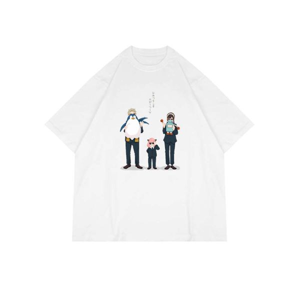 Spy Pass Home Animation Peripheres T-Shirt Anime Freizeit Entspannte Mode Cartoon 5/4 Ärmel Kurzes T