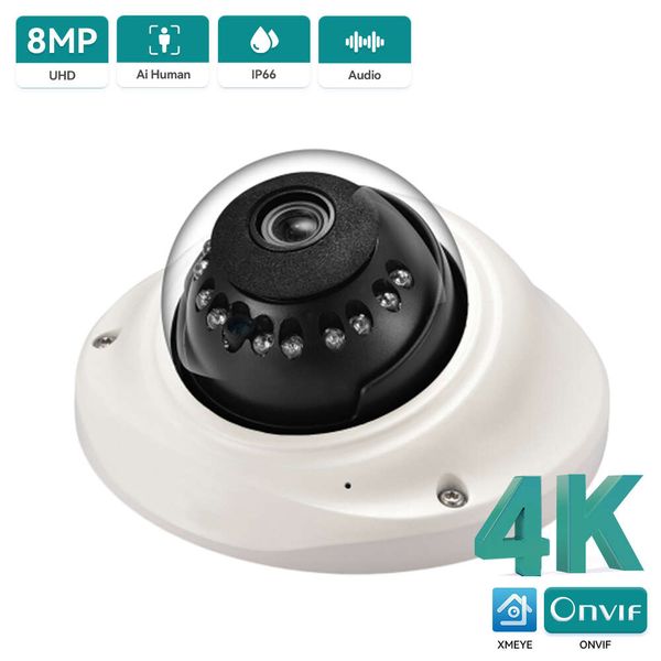 Xmeye H.265 8MP 4K IP Kamera HD 1080P Vandalensichere Wasserdichte Outdoor Dome Kamera Audio Aufnahme Bewegungserkennung